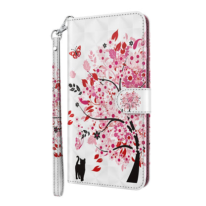 3D Style Pattern Printing Premium PU Leather Wallet Flip Flip Magnetic Stand Cover with Strap for iPhone 13 Pro 6.1 inch