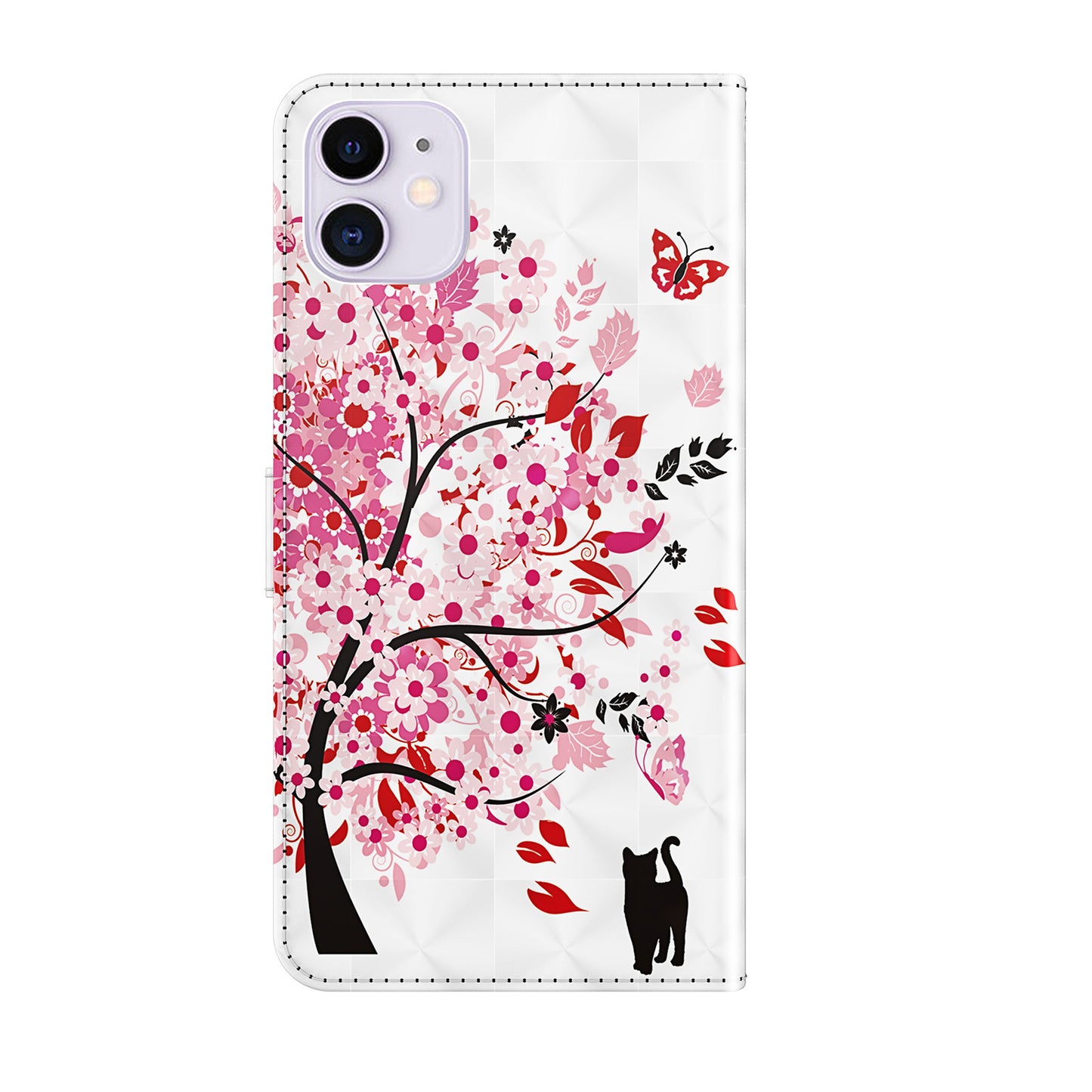 3D Style Pattern Printing Premium PU Leather Wallet Flip Flip Magnetic Stand Cover with Strap for iPhone 13 Pro 6.1 inch