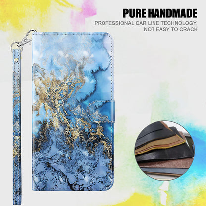 3D Style Pattern Printing Premium PU Leather Wallet Flip Flip Magnetic Stand Cover with Strap for iPhone 13 Pro 6.1 inch