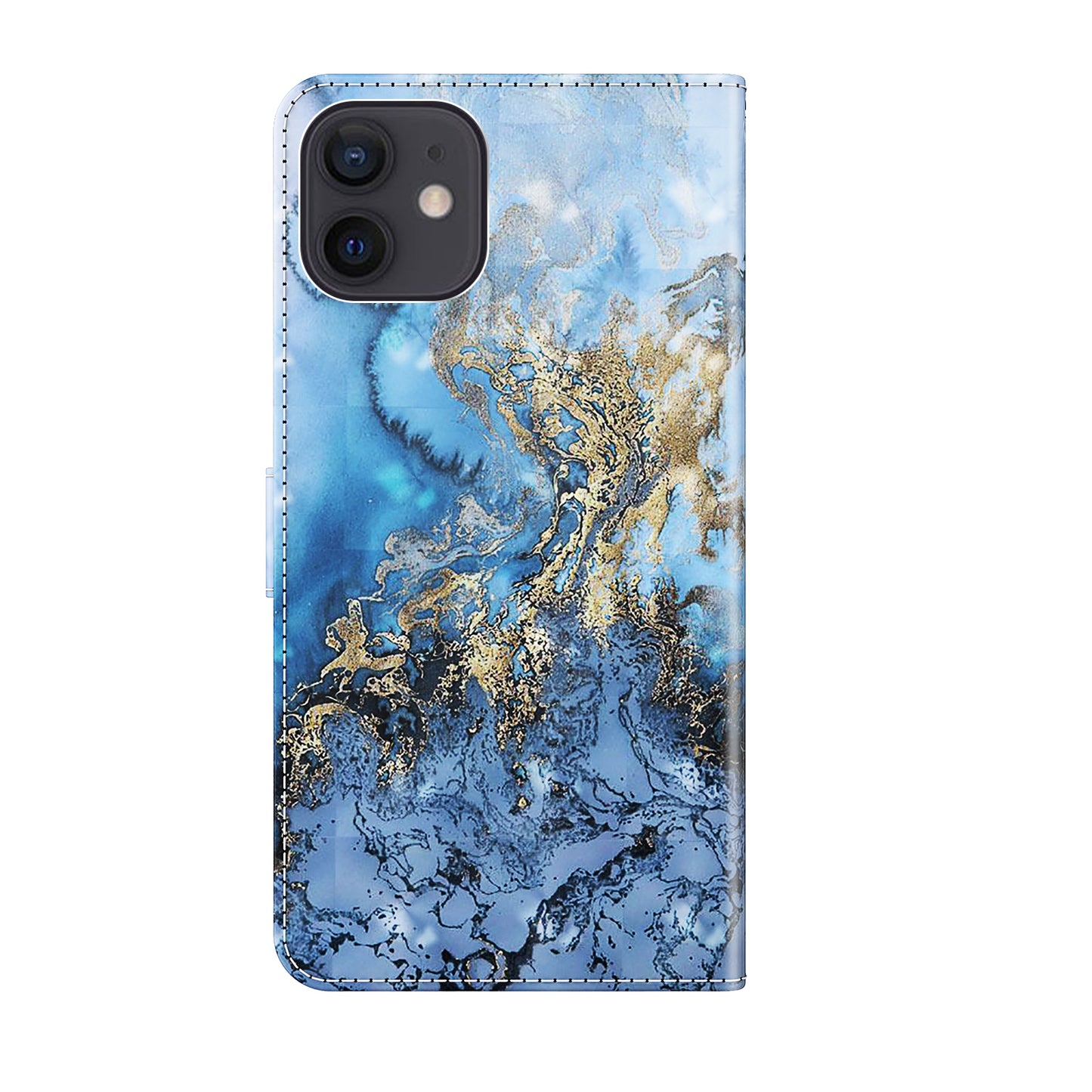3D Style Pattern Printing Premium PU Leather Wallet Flip Flip Magnetic Stand Cover with Strap for iPhone 13 Pro 6.1 inch