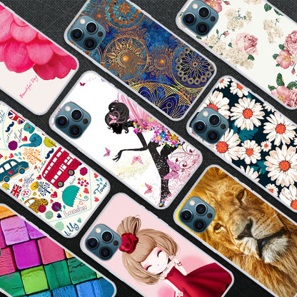 Clear Pattern Printing Design Soft TPU Protective Slim Shockproof Case for iPhone 13 Pro Max 6.7 inch