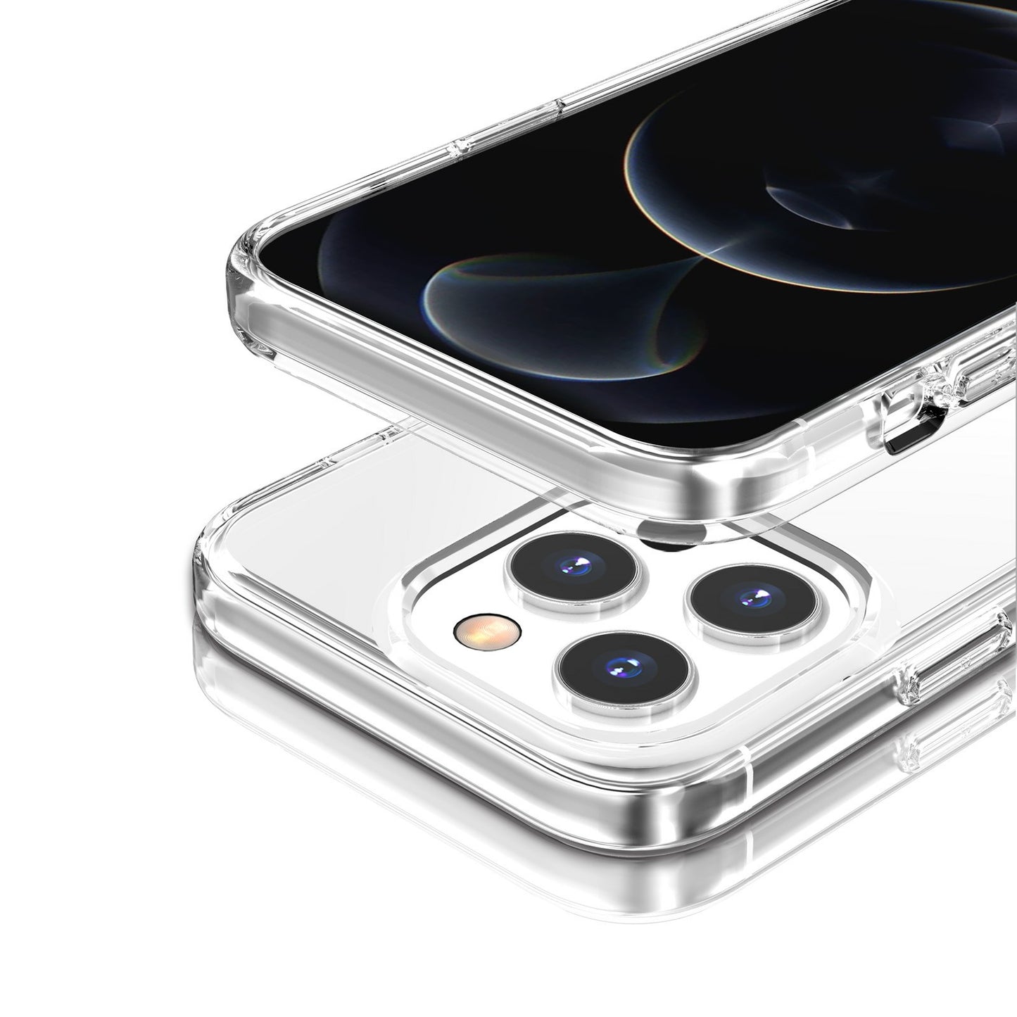 Anti-scratch Transparent PC+TPU Phone Back Case for iPhone 13 Pro 6.1 inch
