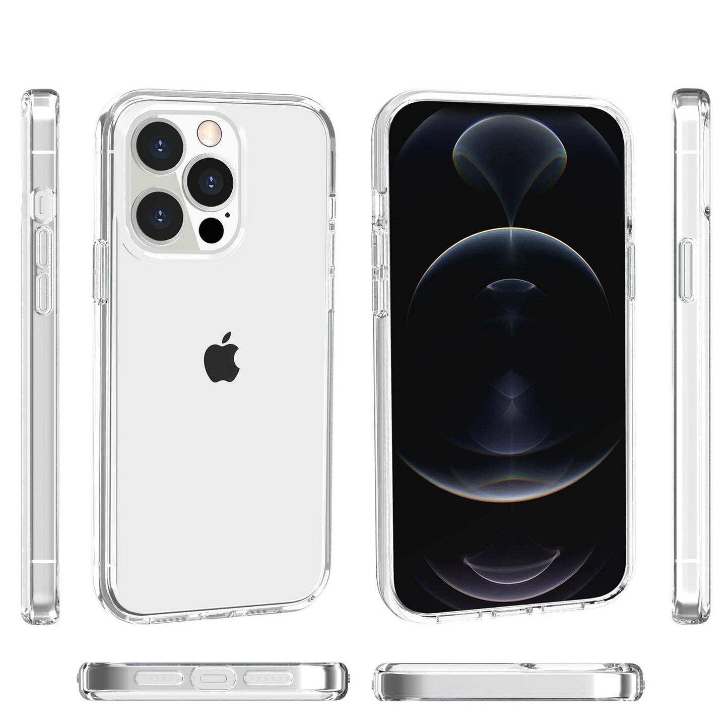 Anti-scratch Transparent PC+TPU Phone Back Case for iPhone 13 Pro 6.1 inch