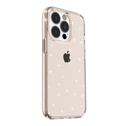 For iPhone 13 Pro 6.1 inch Clear Bling Sparkly Powder Glitter Shiny Soft TPU + Hard PC Back Cover