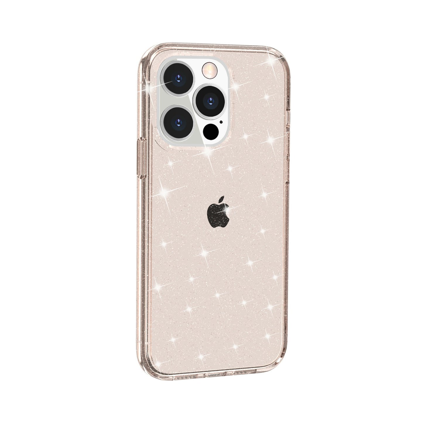 For iPhone 13 Pro 6.1 inch Clear Bling Sparkly Powder Glitter Shiny Soft TPU + Hard PC Back Cover