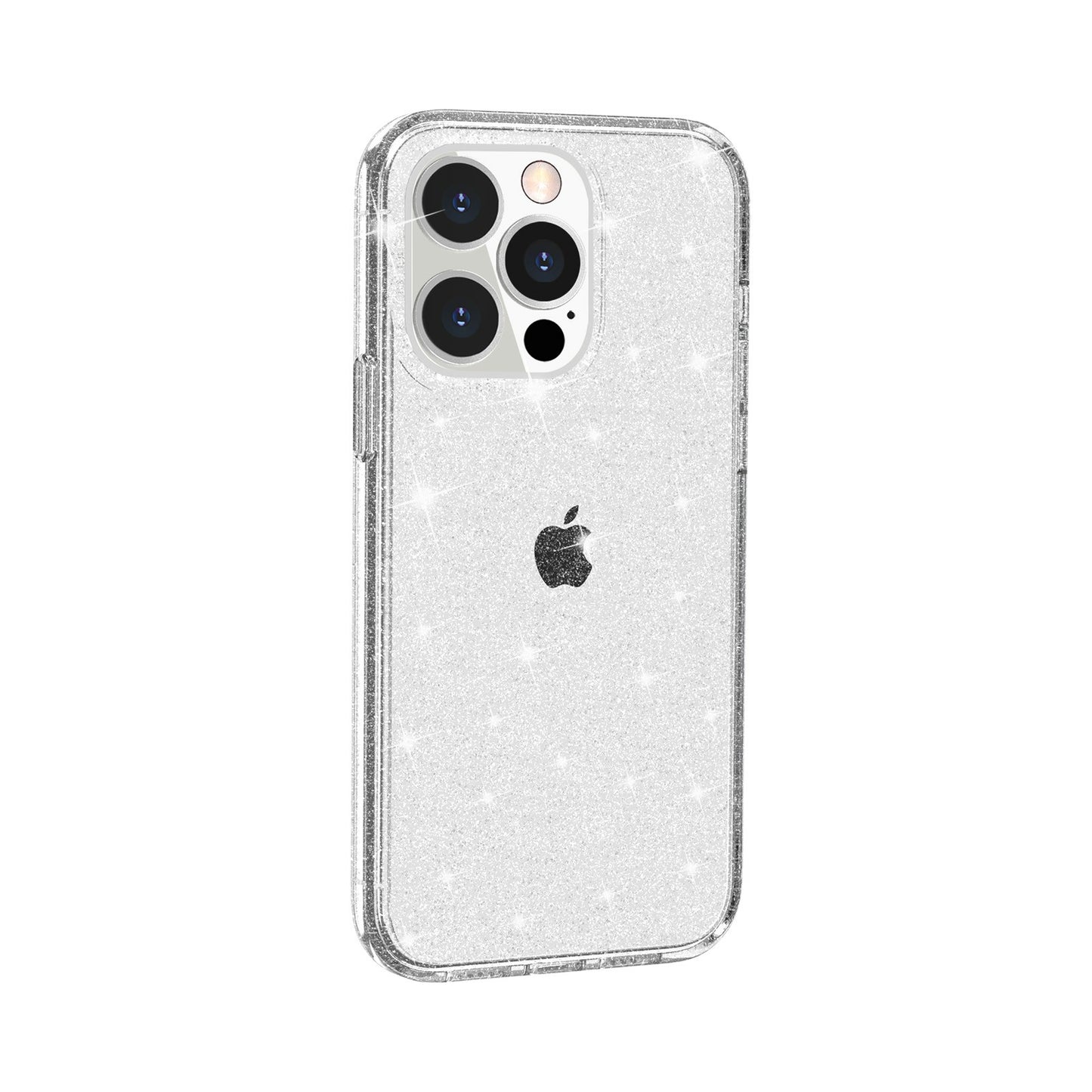 For iPhone 13 Pro 6.1 inch Clear Bling Sparkly Powder Glitter Shiny Soft TPU + Hard PC Back Cover