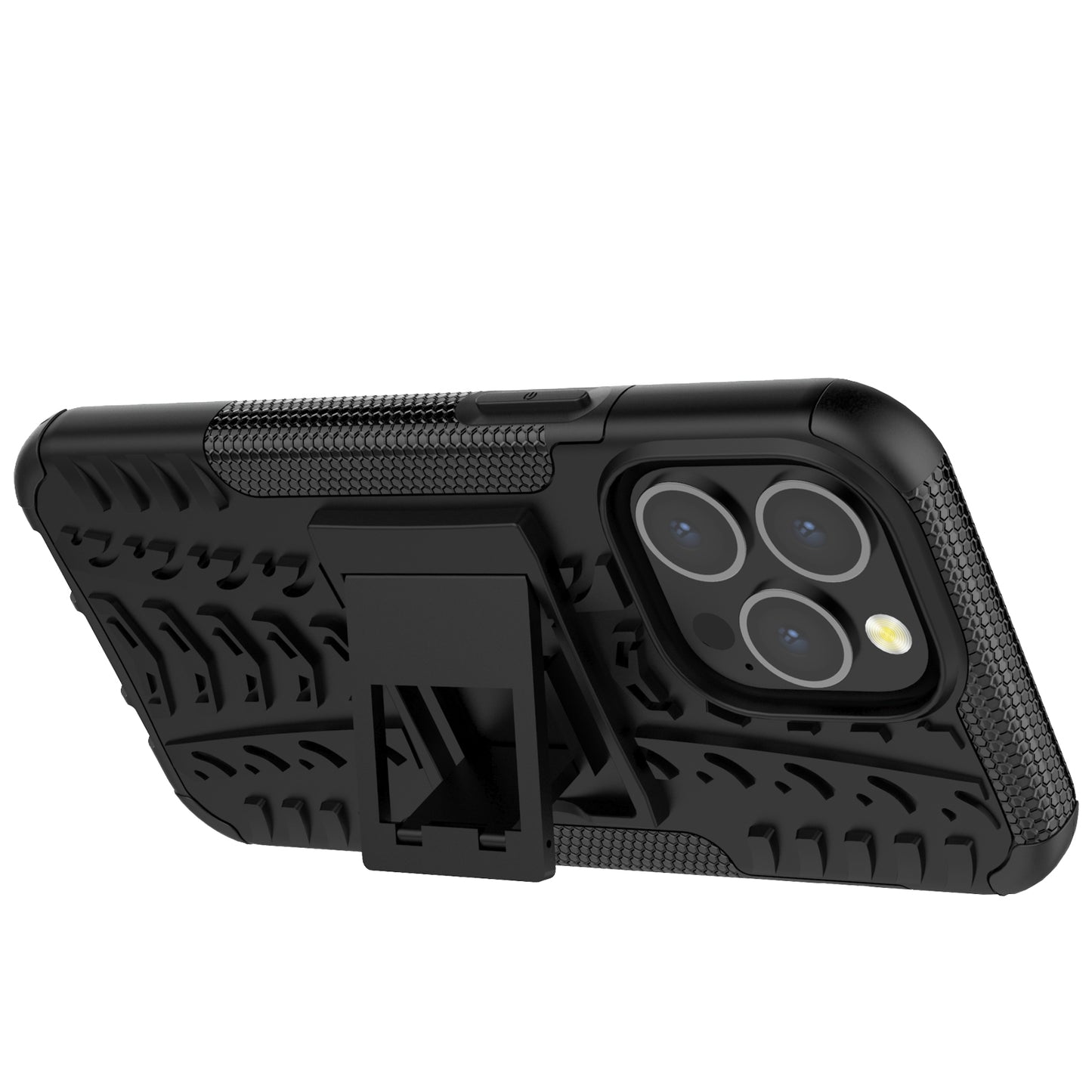Shockproof Tough Rugged PC + TPU Dual Layer Protective Case Hybrid Kickstand Cover for iPhone 13 Pro 6.1 inch