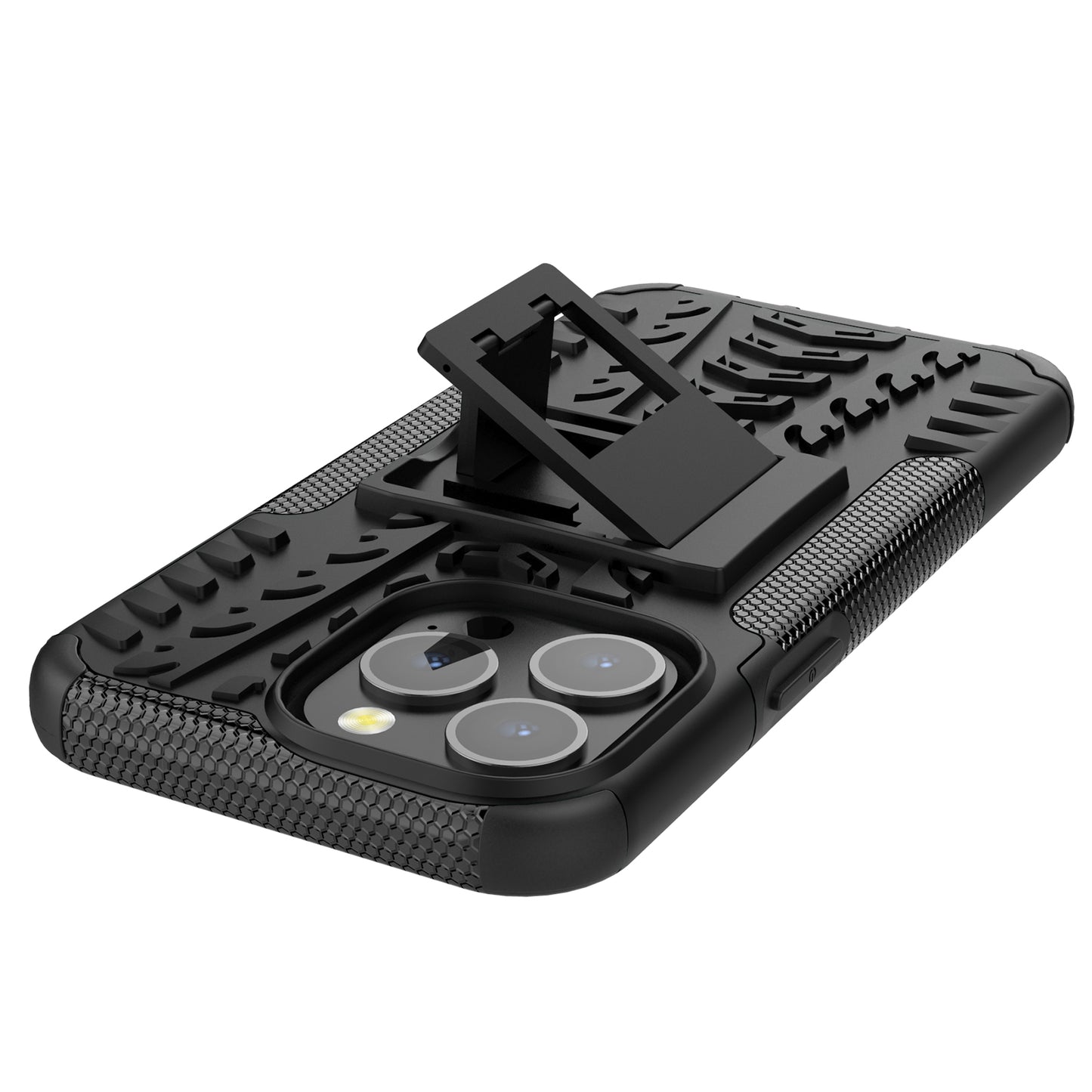 Shockproof Tough Rugged PC + TPU Dual Layer Protective Case Hybrid Kickstand Cover for iPhone 13 Pro 6.1 inch