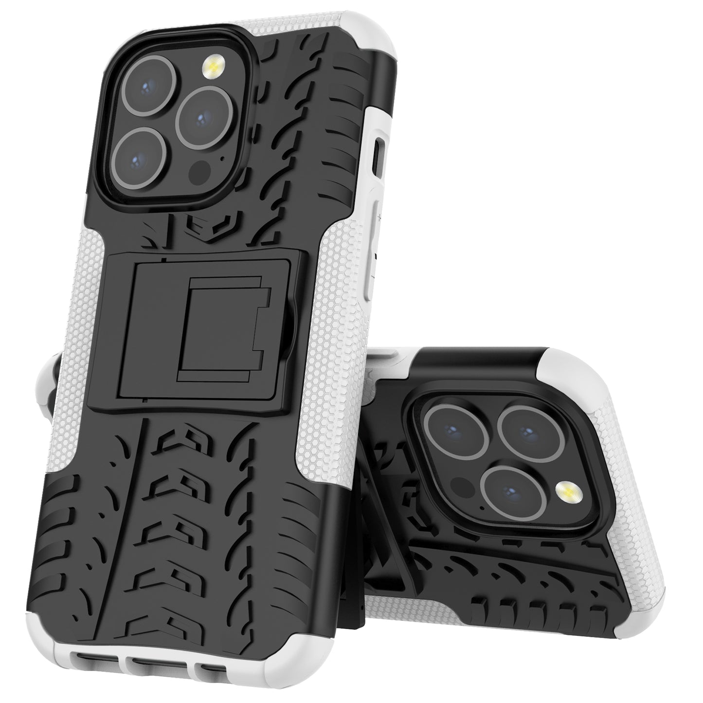 Shockproof Tough Rugged PC + TPU Dual Layer Protective Case Hybrid Kickstand Cover for iPhone 13 Pro 6.1 inch