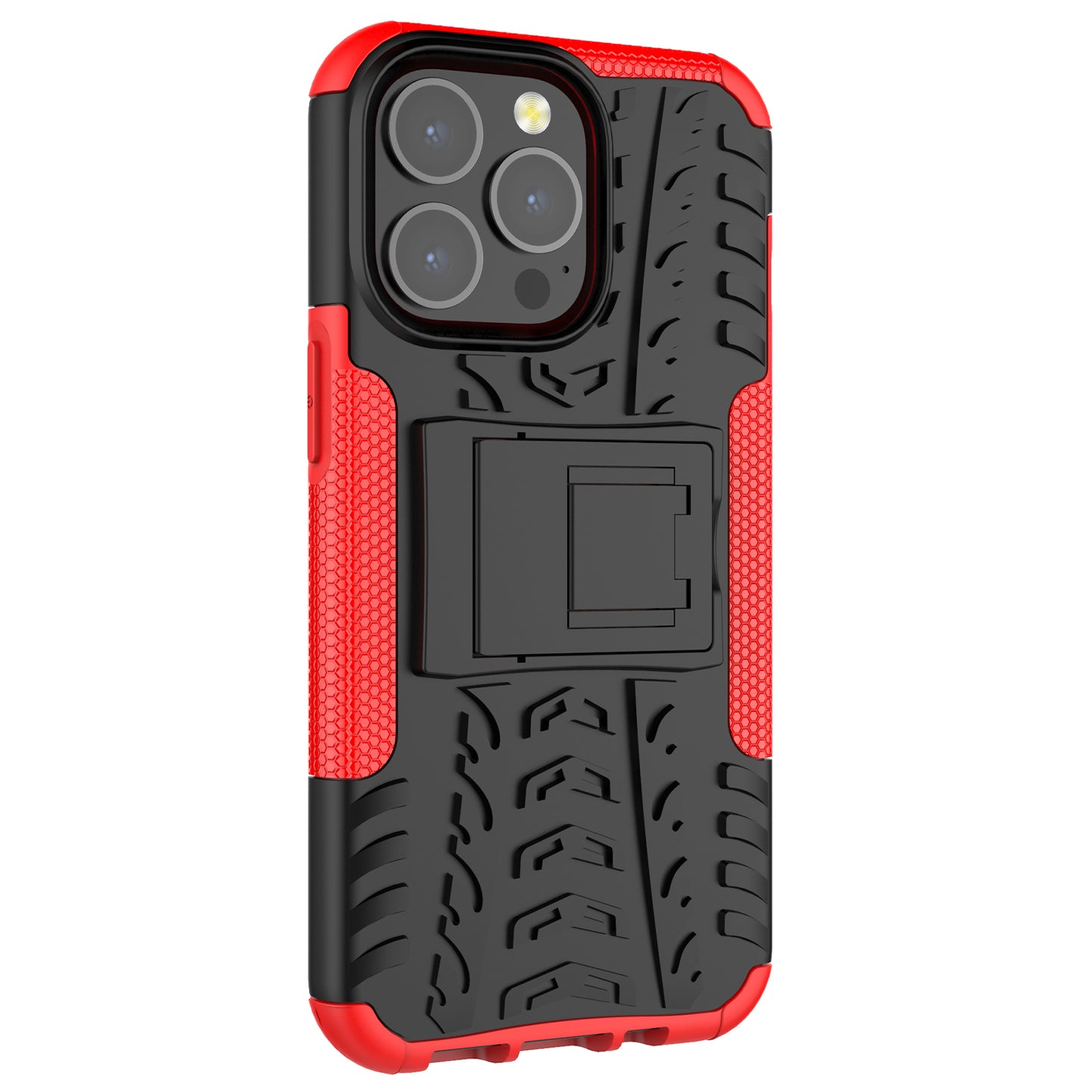 Shockproof Tough Rugged PC + TPU Dual Layer Protective Case Hybrid Kickstand Cover for iPhone 13 Pro 6.1 inch