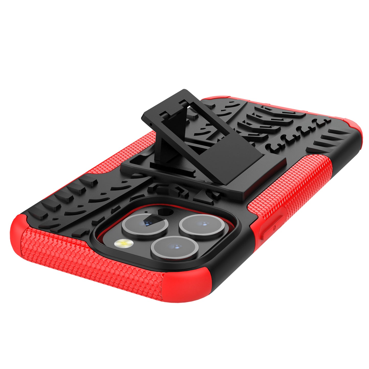 Shockproof Tough Rugged PC + TPU Dual Layer Protective Case Hybrid Kickstand Cover for iPhone 13 Pro 6.1 inch