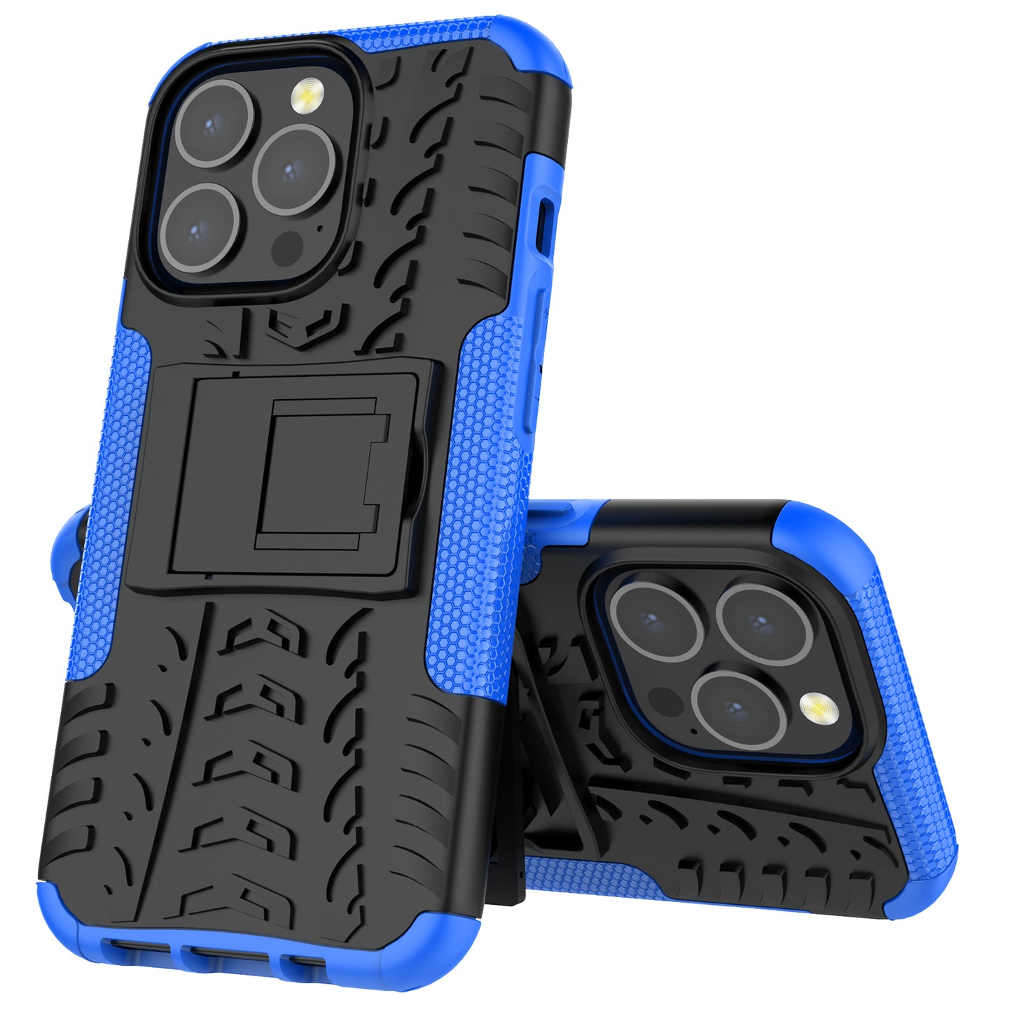 Shockproof Tough Rugged PC + TPU Dual Layer Protective Case Hybrid Kickstand Cover for iPhone 13 Pro 6.1 inch
