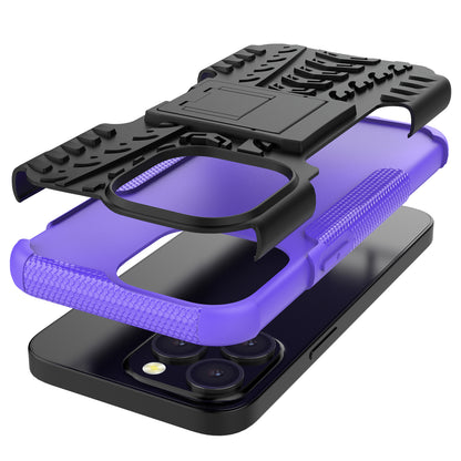 Shockproof Tough Rugged PC + TPU Dual Layer Protective Case Hybrid Kickstand Cover for iPhone 13 Pro 6.1 inch