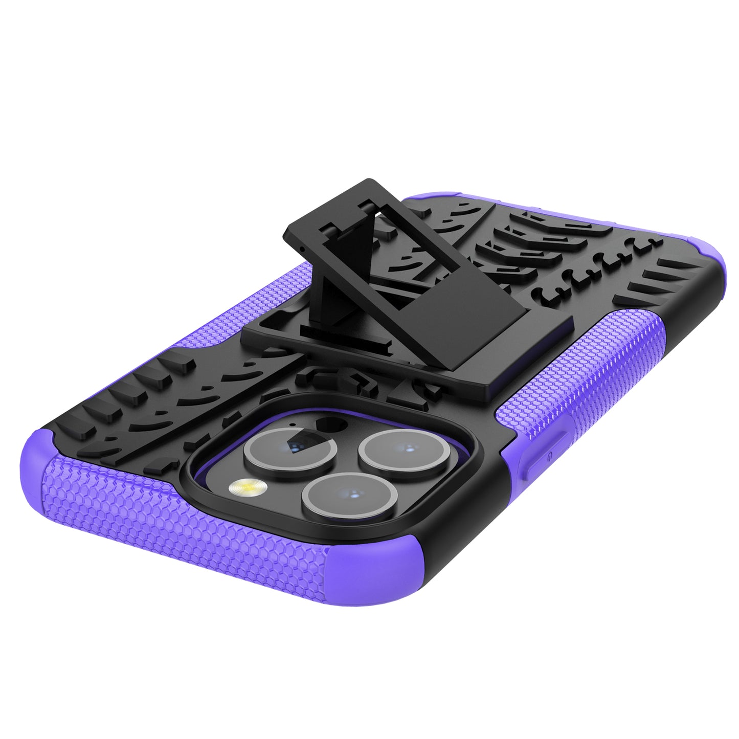 Shockproof Tough Rugged PC + TPU Dual Layer Protective Case Hybrid Kickstand Cover for iPhone 13 Pro 6.1 inch