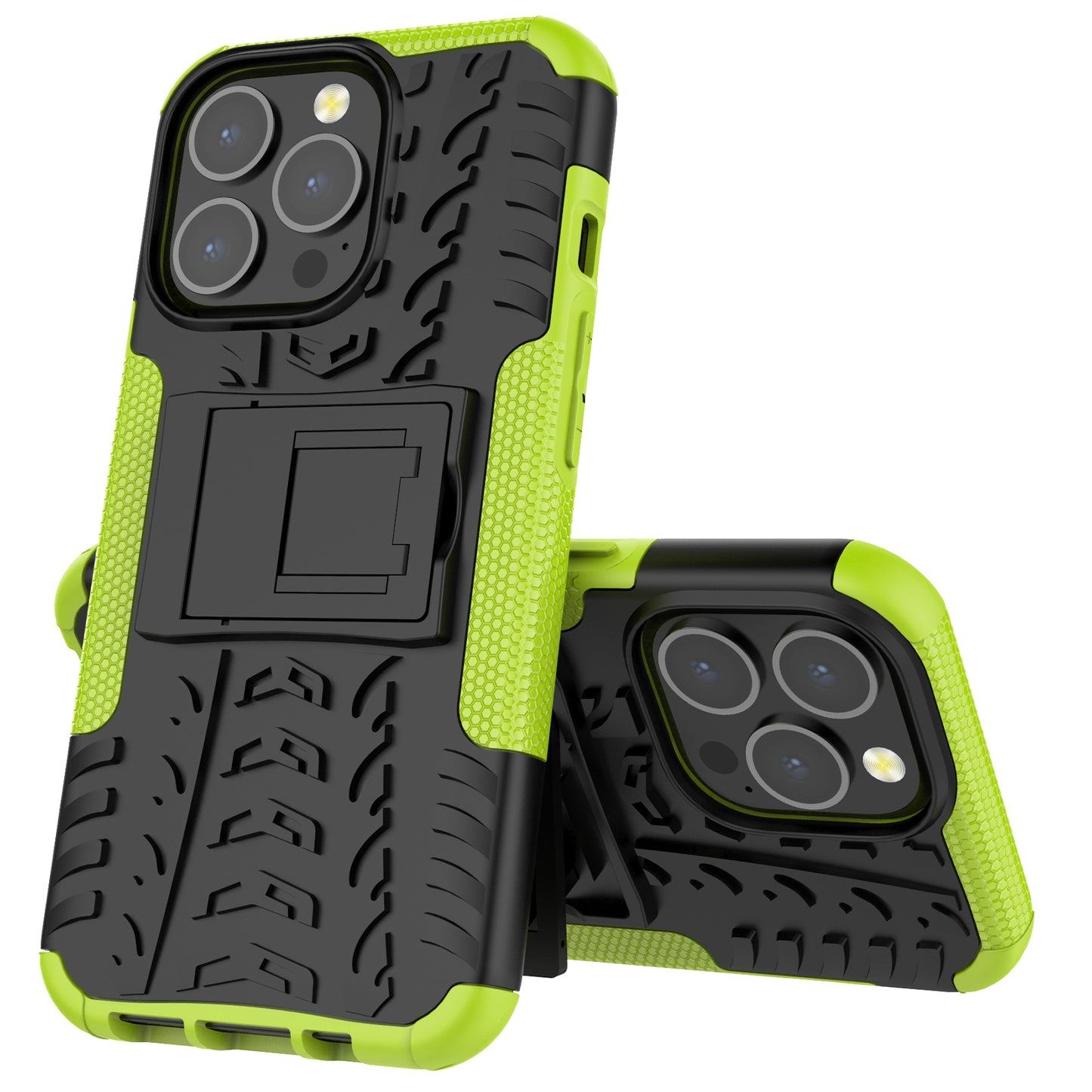Shockproof Tough Rugged PC + TPU Dual Layer Protective Case Hybrid Kickstand Cover for iPhone 13 Pro 6.1 inch