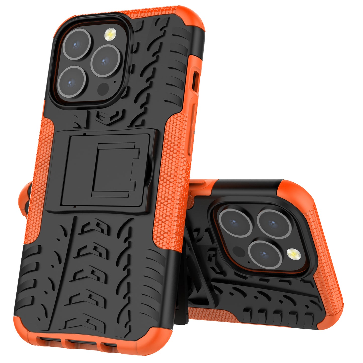 Shockproof Tough Rugged PC + TPU Dual Layer Protective Case Hybrid Kickstand Cover for iPhone 13 Pro 6.1 inch