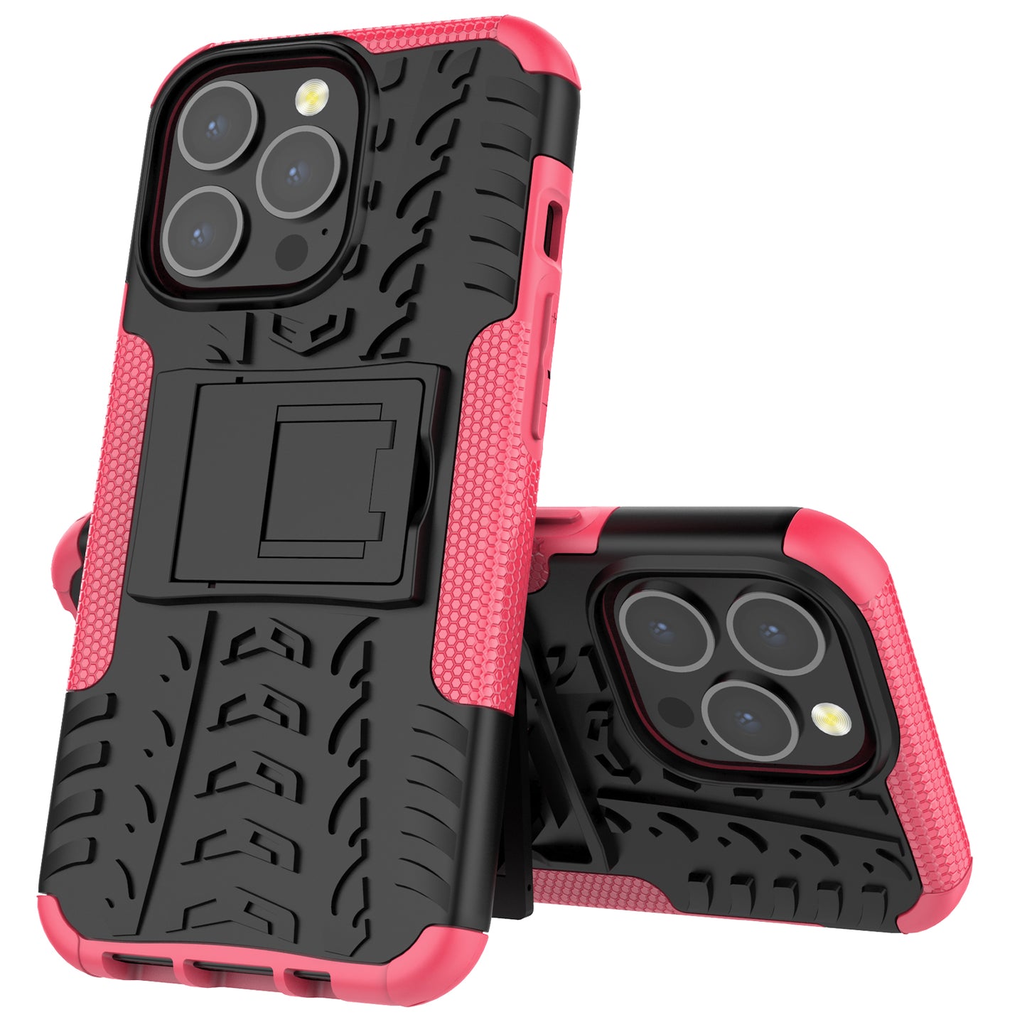 Shockproof Tough Rugged PC + TPU Dual Layer Protective Case Hybrid Kickstand Cover for iPhone 13 Pro 6.1 inch