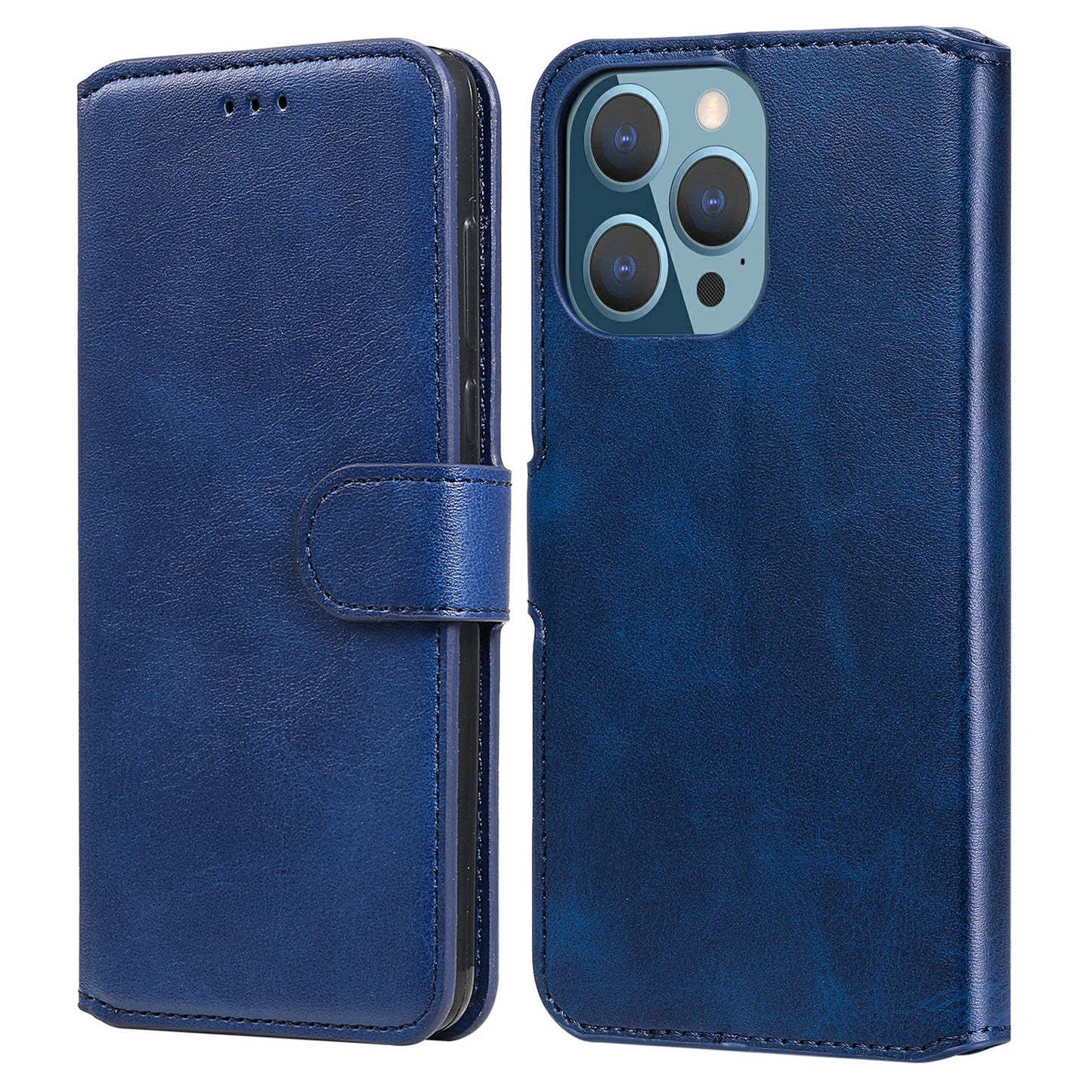 Drop-proof Folio Flip Leather Wallet Phone Cover Shell for iPhone 13 Pro 6.1 inch
