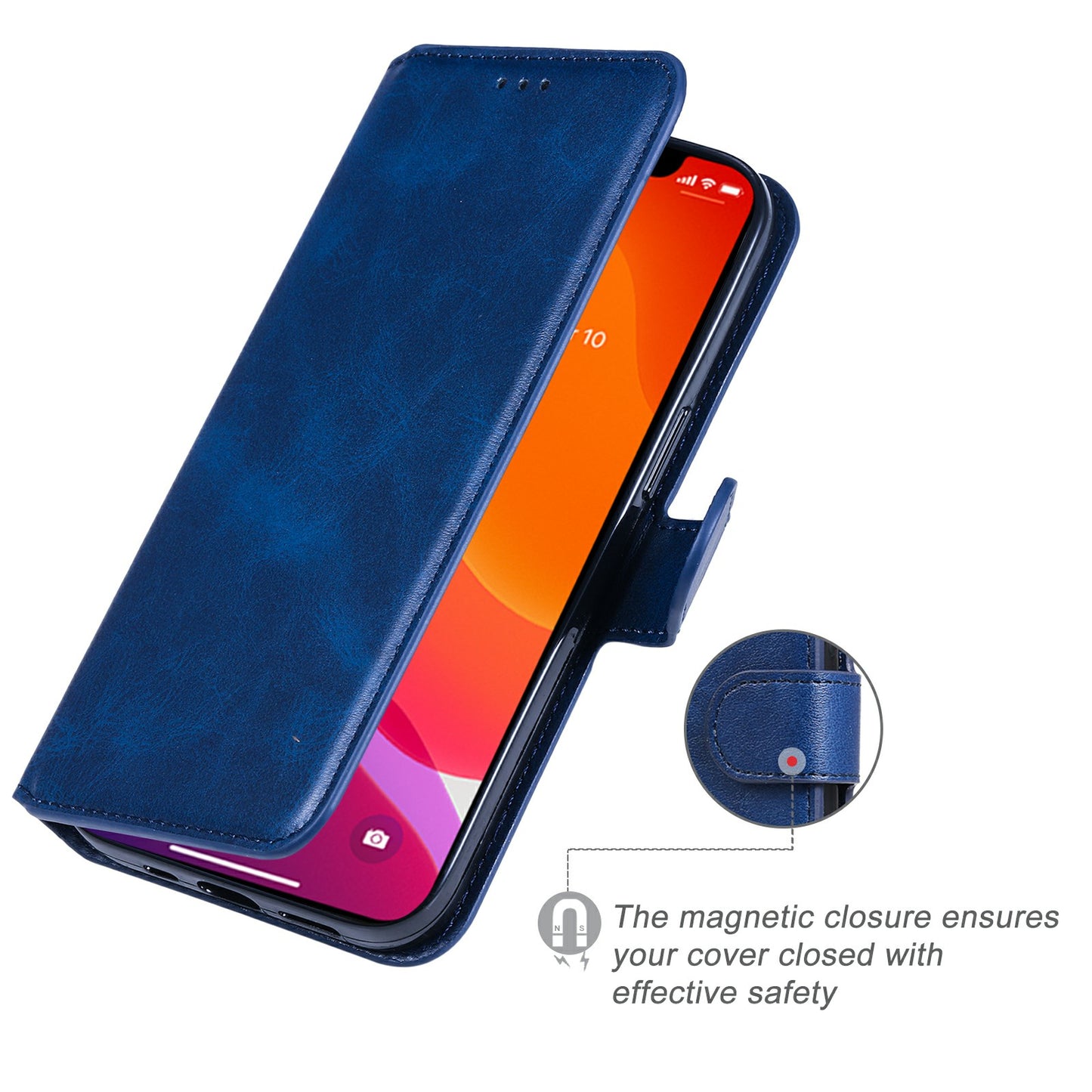 Drop-proof Folio Flip Leather Wallet Phone Cover Shell for iPhone 13 Pro 6.1 inch