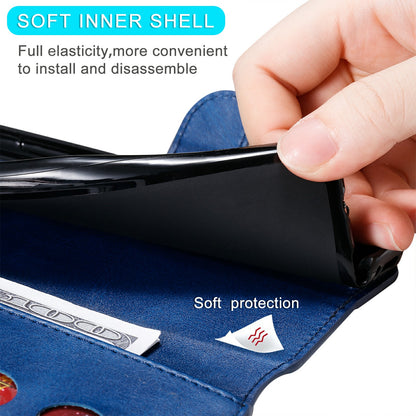 Drop-proof Folio Flip Leather Wallet Phone Cover Shell for iPhone 13 Pro 6.1 inch