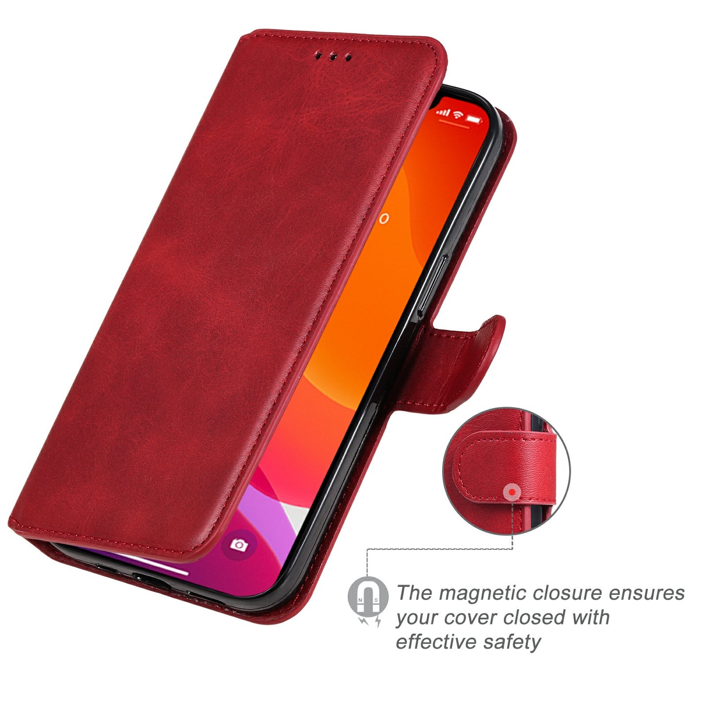 Drop-proof Folio Flip Leather Wallet Phone Cover Shell for iPhone 13 Pro 6.1 inch
