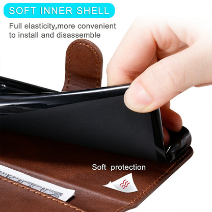 Drop-proof Folio Flip Leather Wallet Phone Cover Shell for iPhone 13 Pro 6.1 inch