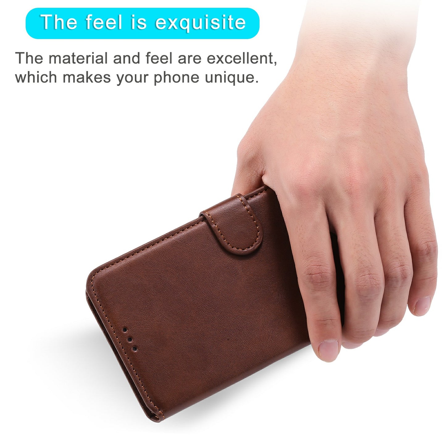 Drop-proof Folio Flip Leather Wallet Phone Cover Shell for iPhone 13 Pro 6.1 inch
