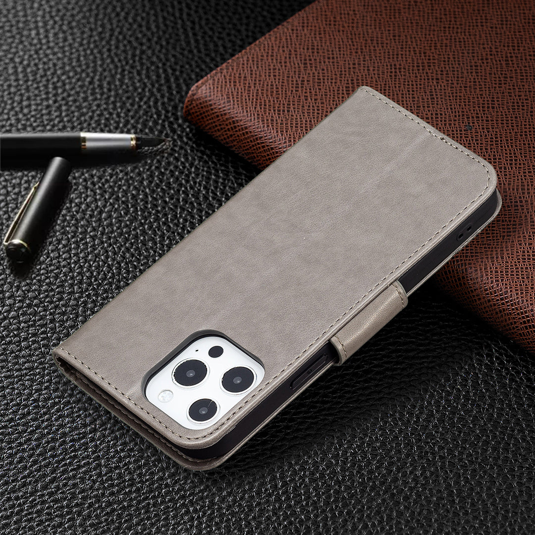 Magnetic PU Leather Wallet Stand Imprint Butterfly Flip Folio Protective Cover with Strap for iPhone 13 Pro 6.1 inch