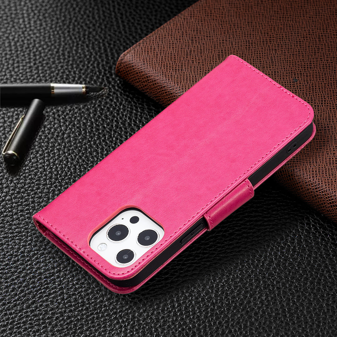 Magnetic PU Leather Wallet Stand Imprint Butterfly Flip Folio Protective Cover with Strap for iPhone 13 Pro 6.1 inch
