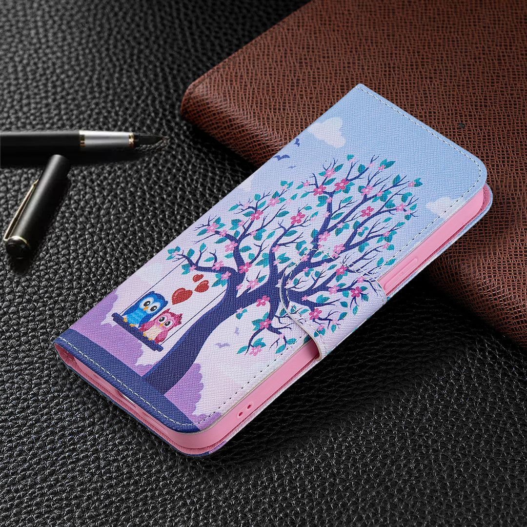 PU Leather Wallet Pattern Printing Stand Feature Magnetic Flip Cover for iPhone 13 Pro 6.1 inch
