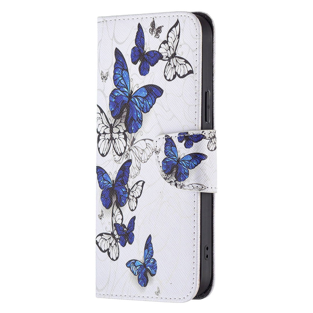 PU Leather Wallet Pattern Printing Stand Feature Magnetic Flip Cover for iPhone 13 Pro 6.1 inch