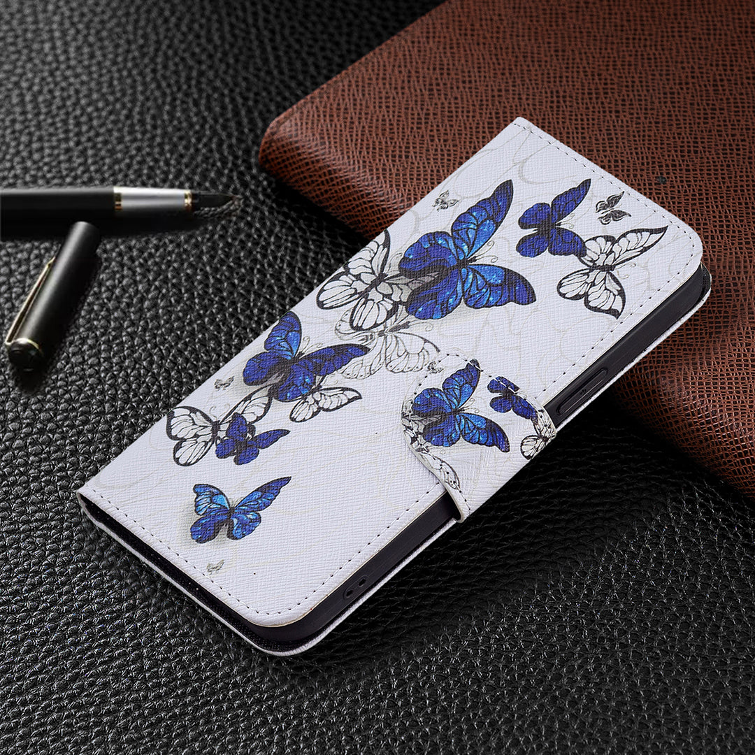 PU Leather Wallet Pattern Printing Stand Feature Magnetic Flip Cover for iPhone 13 Pro 6.1 inch