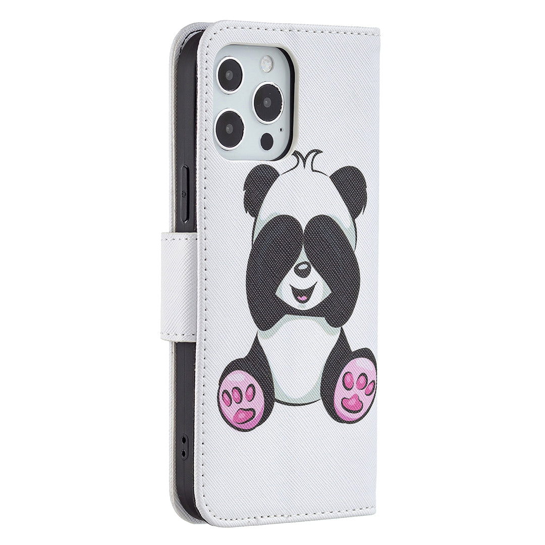PU Leather Wallet Pattern Printing Stand Feature Magnetic Flip Cover for iPhone 13 Pro 6.1 inch