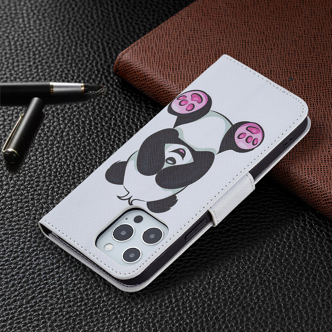 PU Leather Wallet Pattern Printing Stand Feature Magnetic Flip Cover for iPhone 13 Pro 6.1 inch