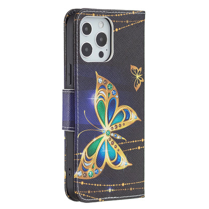 PU Leather Wallet Pattern Printing Stand Feature Magnetic Flip Cover for iPhone 13 Pro 6.1 inch