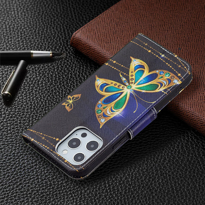 PU Leather Wallet Pattern Printing Stand Feature Magnetic Flip Cover for iPhone 13 Pro 6.1 inch