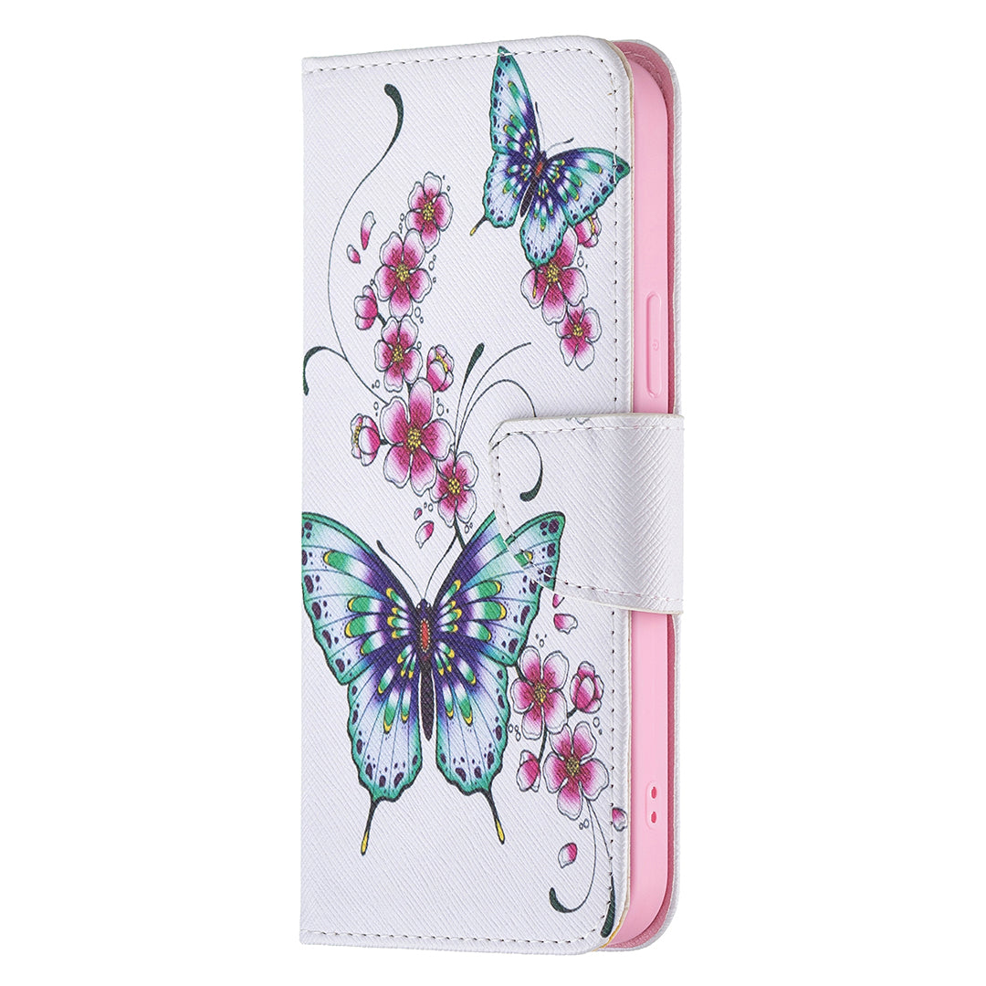 PU Leather Wallet Pattern Printing Stand Feature Magnetic Flip Cover for iPhone 13 Pro 6.1 inch