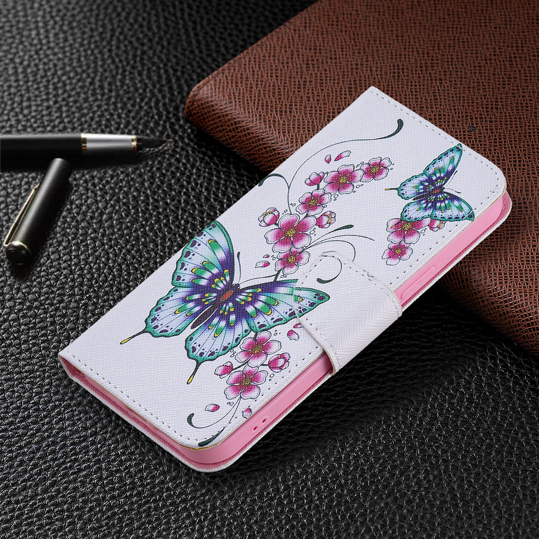 PU Leather Wallet Pattern Printing Stand Feature Magnetic Flip Cover for iPhone 13 Pro 6.1 inch