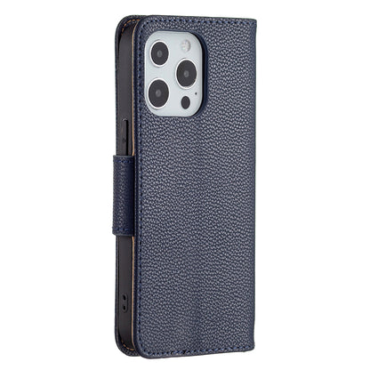 Full Cover Litchi Grain Magnetic Closure Leather Wallet Phone Case for iPhone 13 Pro