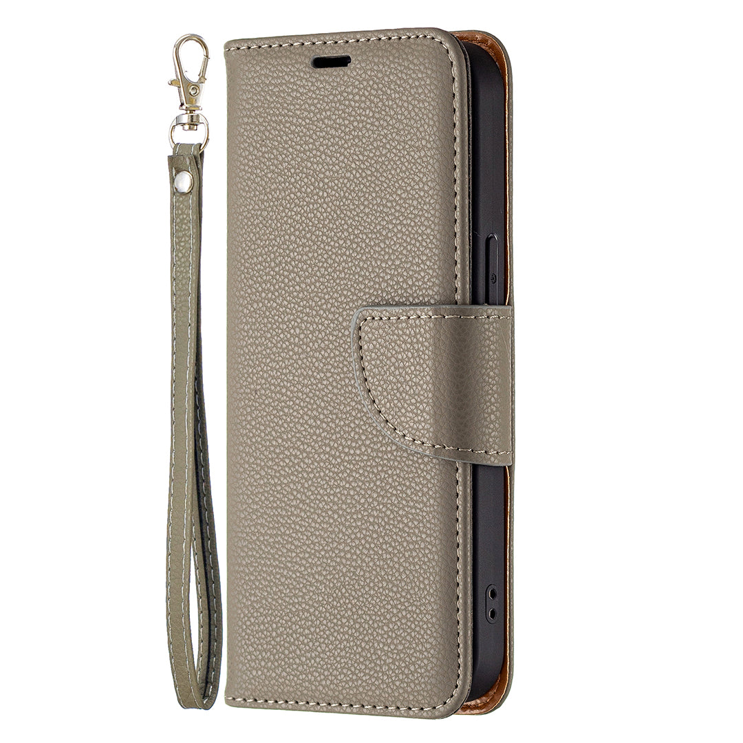 Full Cover Litchi Grain Magnetic Closure Leather Wallet Phone Case for iPhone 13 Pro