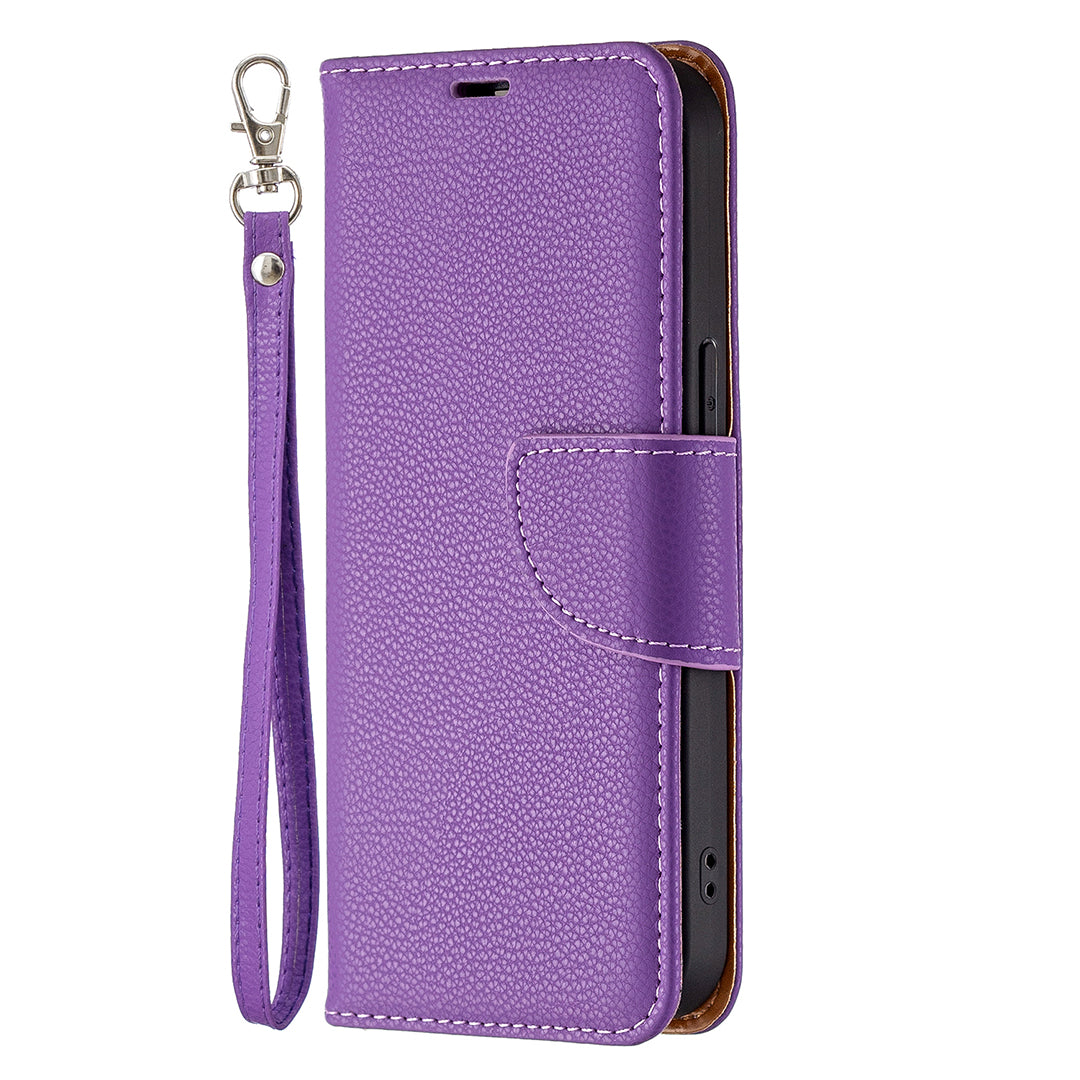 Full Cover Litchi Grain Magnetic Closure Leather Wallet Phone Case for iPhone 13 Pro