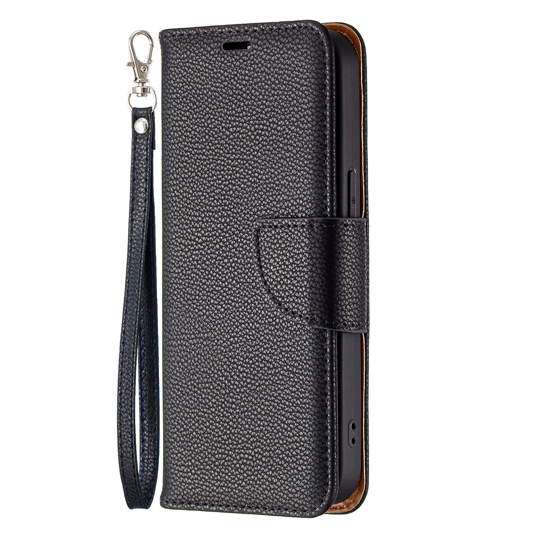 Full Cover Litchi Grain Magnetic Closure Leather Wallet Phone Case for iPhone 13 Pro