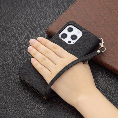 Full Cover Litchi Grain Magnetic Closure Leather Wallet Phone Case for iPhone 13 Pro
