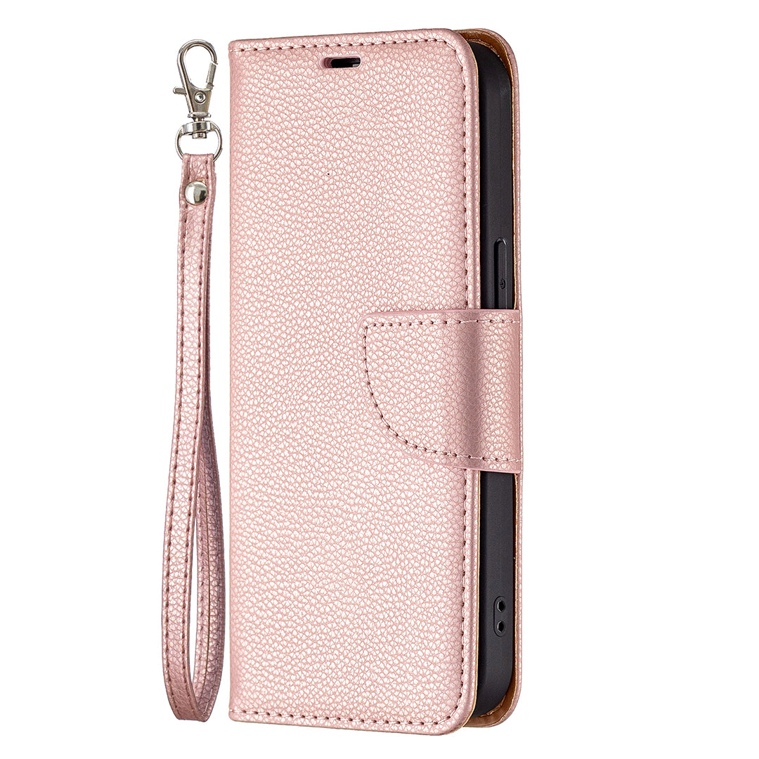 Full Cover Litchi Grain Magnetic Closure Leather Wallet Phone Case for iPhone 13 Pro