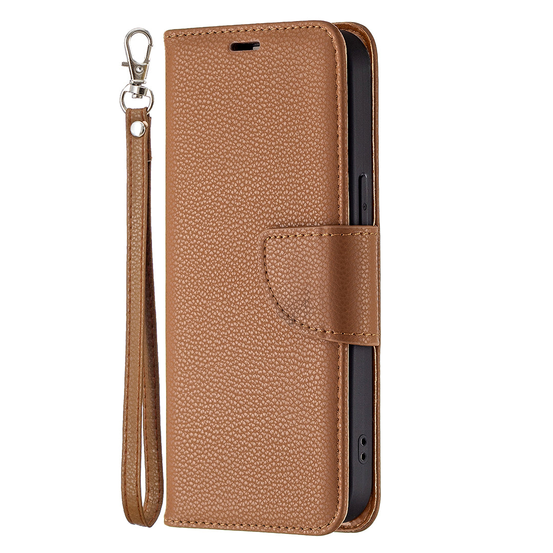 Full Cover Litchi Grain Magnetic Closure Leather Wallet Phone Case for iPhone 13 Pro