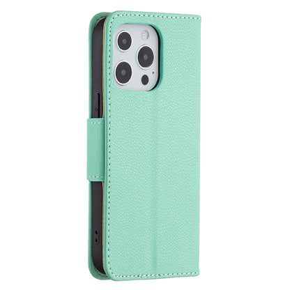 Full Cover Litchi Grain Magnetic Closure Leather Wallet Phone Case for iPhone 13 Pro
