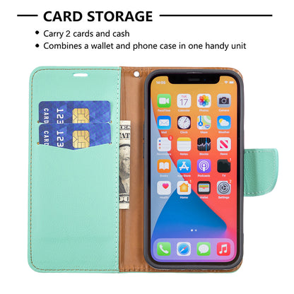 Full Cover Litchi Grain Magnetic Closure Leather Wallet Phone Case for iPhone 13 Pro