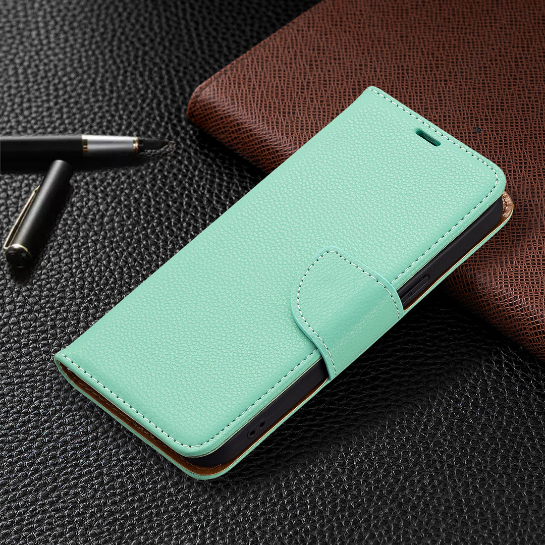 Full Cover Litchi Grain Magnetic Closure Leather Wallet Phone Case for iPhone 13 Pro