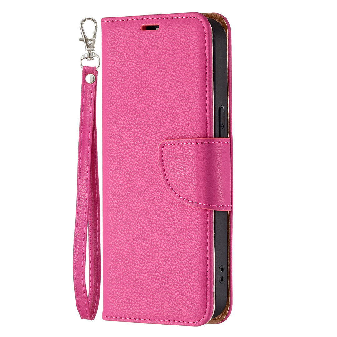 Full Cover Litchi Grain Magnetic Closure Leather Wallet Phone Case for iPhone 13 Pro