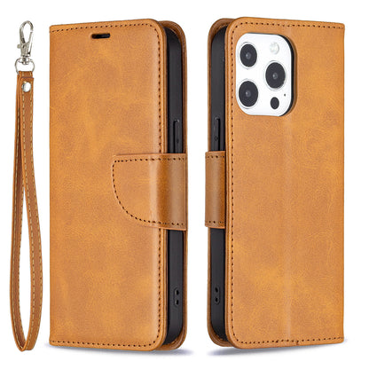 Solid Color PU Leather Wallet Cell Phone Case Shell with Stand for iPhone 13 Pro